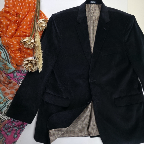 Saddlebread Men's Black Cordury Sports Coat Sz 44R - Picture 2 of 9